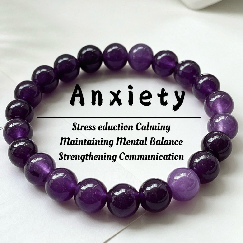 Stone Glaze High Sense Elastic String Amethyst Bracelets