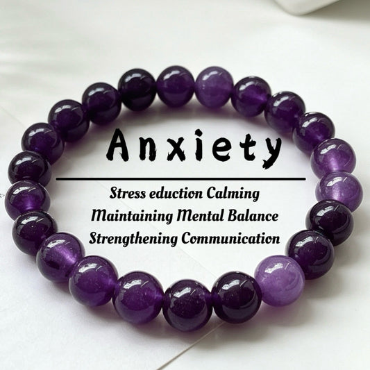 Stone Glaze High Sense Elastic String Amethyst Bracelets