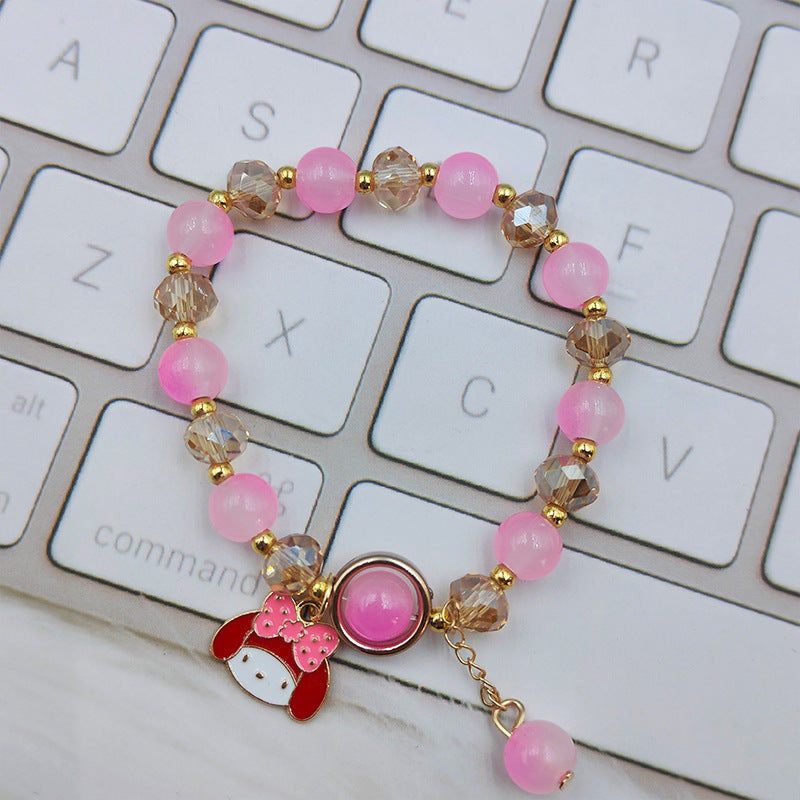 Children's Female Ice Crystal Cartoon Clow Rabbit Bracelets