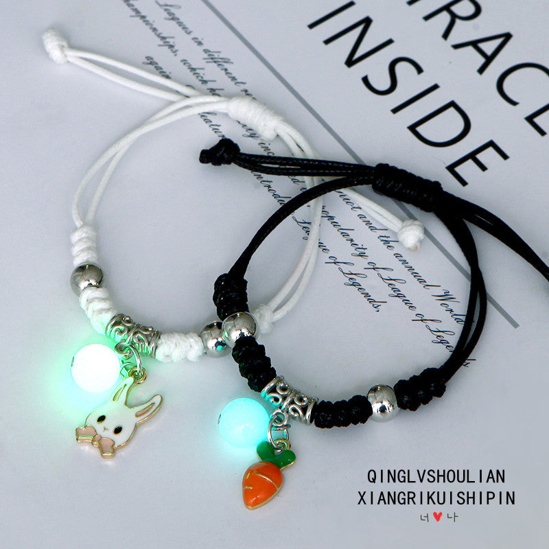 Women's & Men's Luminous Couple And Korean Simple Bunny Bracelets