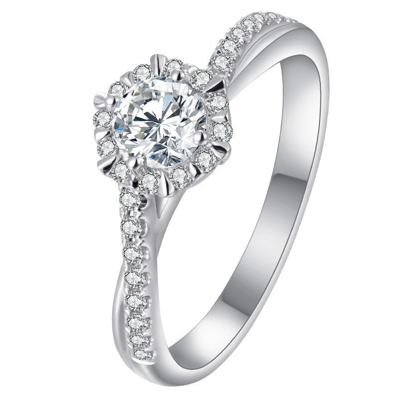 Sier Female Star Woven Moissanite Diamond Rings