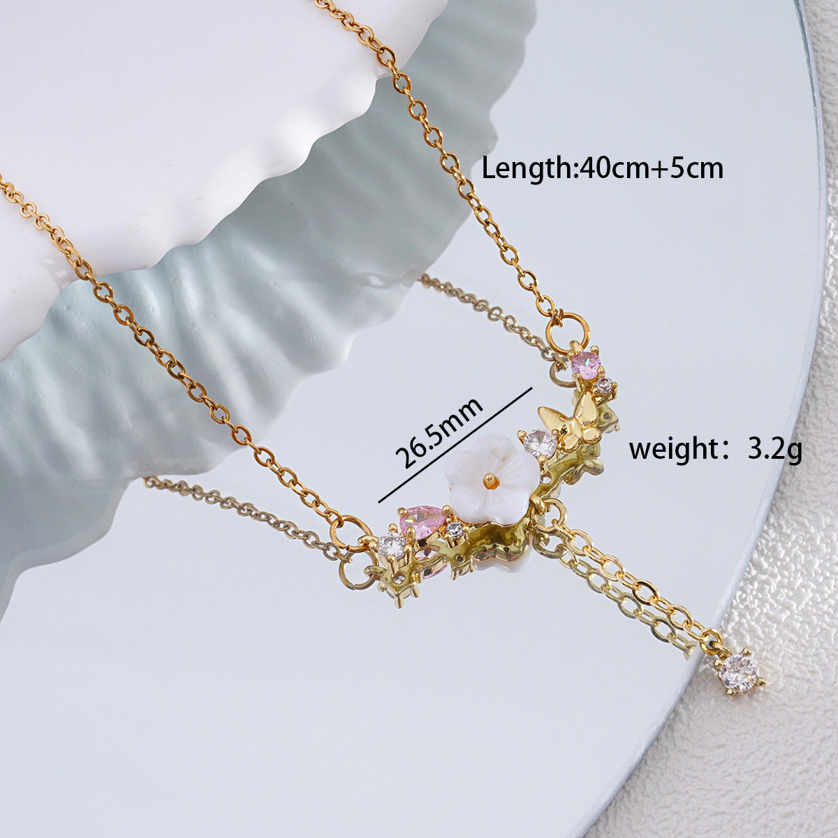 Women's Inlaid Zircon Camellia Light Luxury Minority Design Gold Cold Necklaces