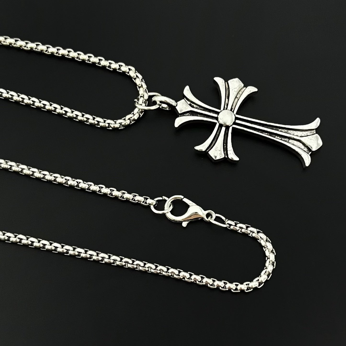 Women's & Men's Cross Titanium Steel Tide Personalized Classic Long Sweater Necklace