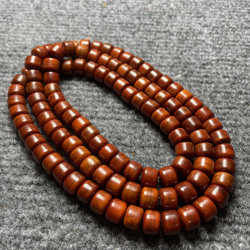 Natural Ox Bone Barrel Beads Buddha Bracelet