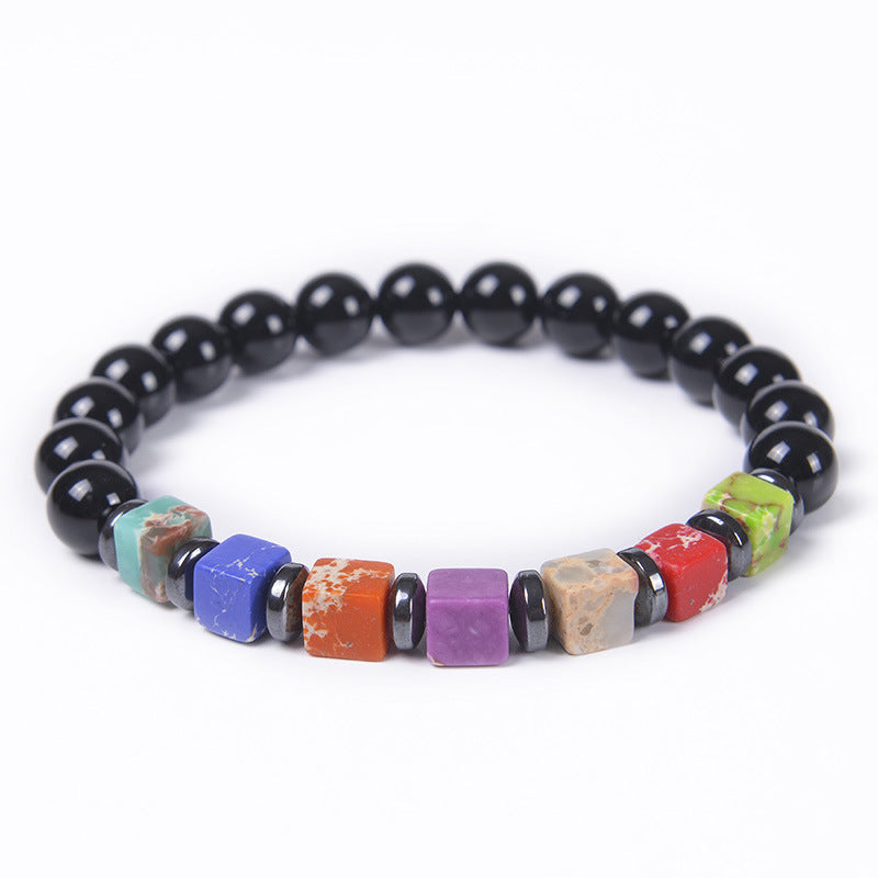 Colorful Stone Handmade Elastic String Natural Tiger Bracelets