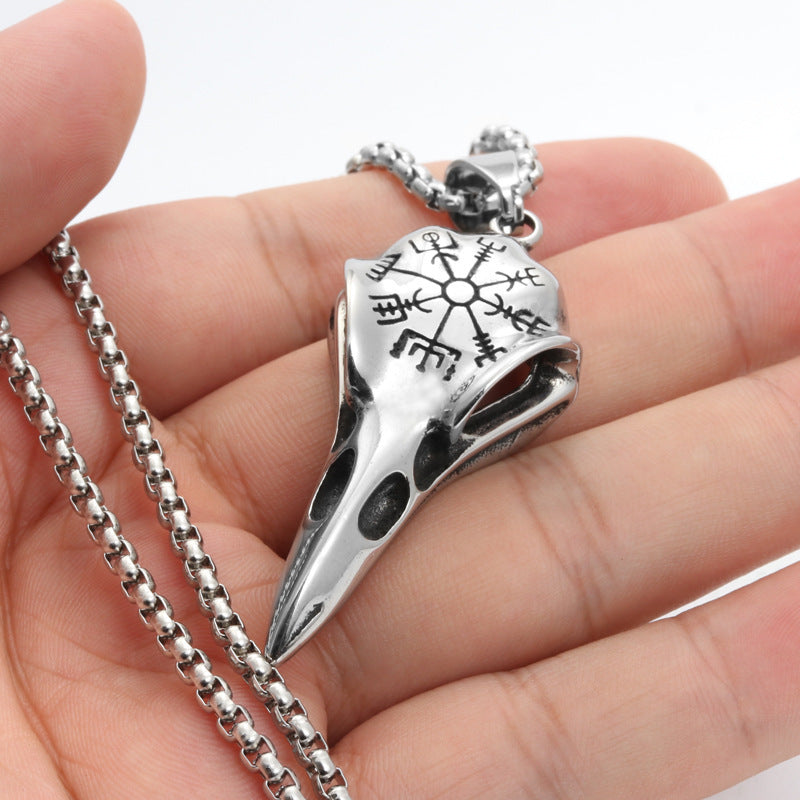 Stainless Steel Viking Pirate Symbol Vintage Crow Necklaces