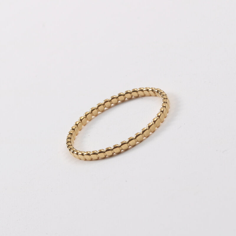 Small Flat Round Titanium Steel Gold Bracelets