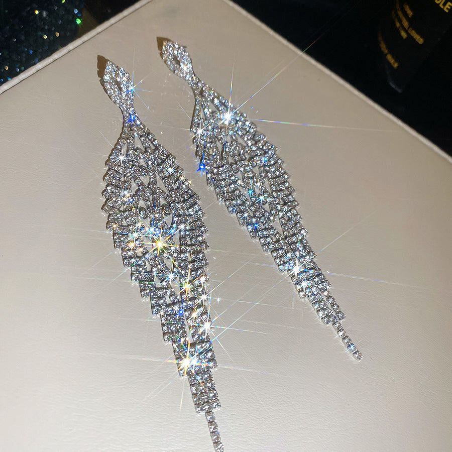 Women's Sier Diamond Tassel Light Luxury High-grade Simple Rings