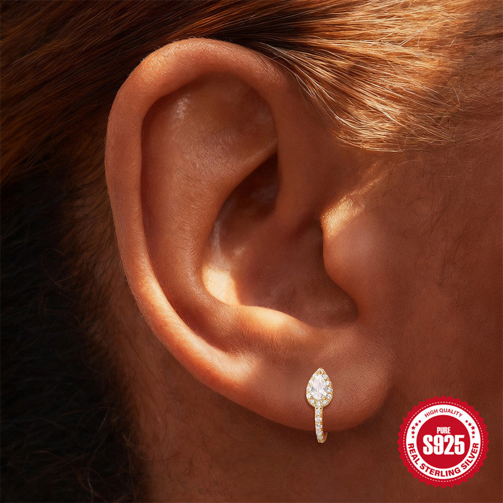 Heart In Sterling Sier Hollow Glossy Ear Buckle