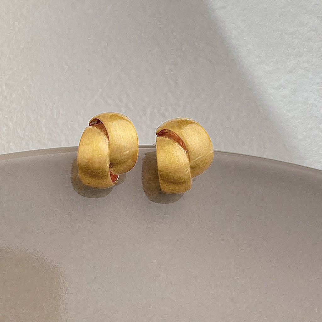 Matte Texture Geometric Female Niche Fashion Earrings