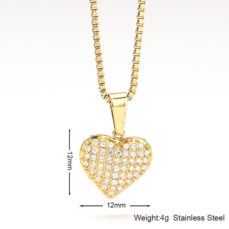 Simple Fashion Stainless Steel Full Zircon Devil's Necklace