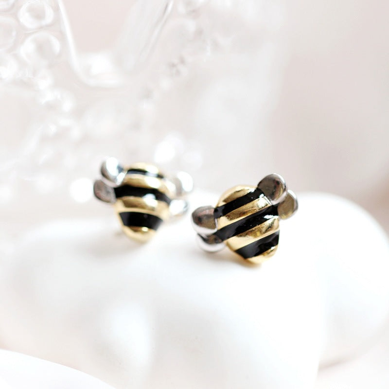 Ear Female Sweet Temperamental Mini Stereo Stud Earrings