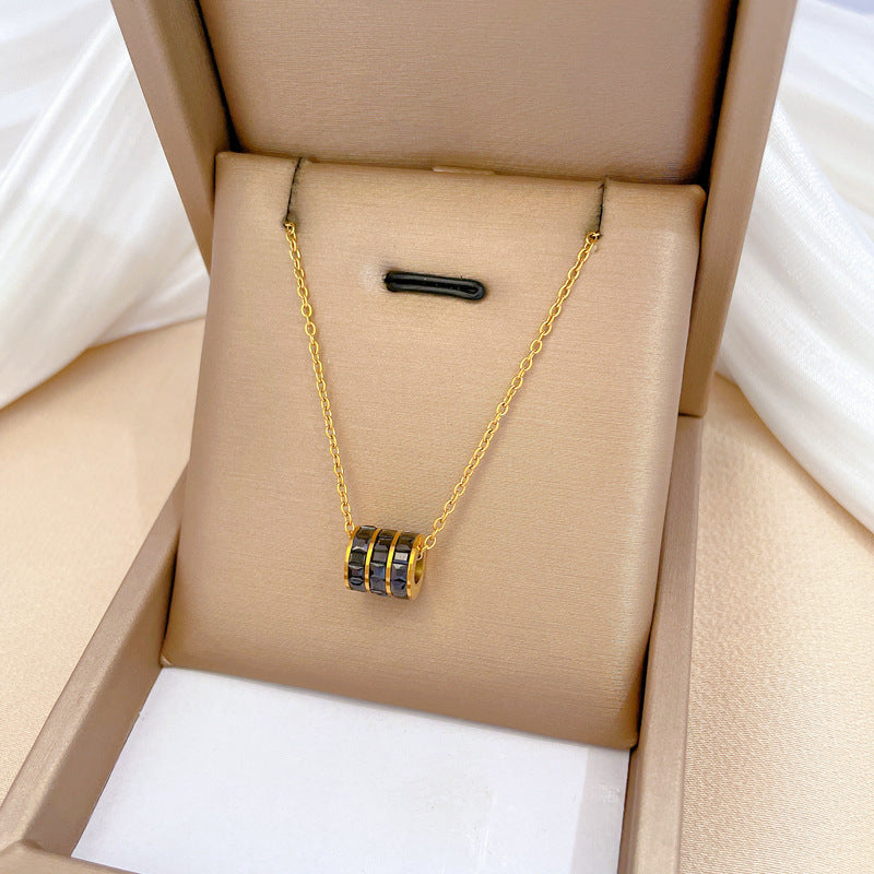 Women's Steel Black Small Waist Elegant Personality Minimalist Style Real Gold Necklace