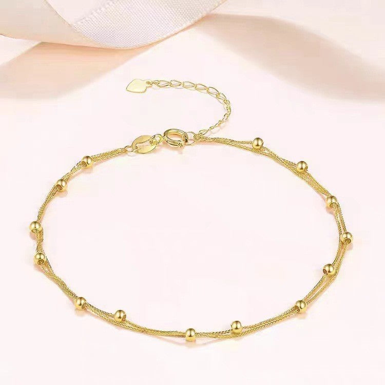 Women's Elegant High-grade Lucky Small Golden Beads Valentine's Bracelet