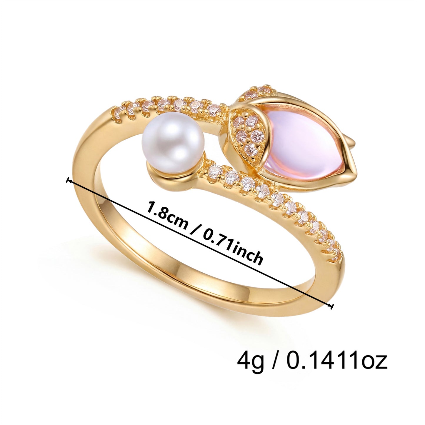 Creative Design Tulip Minority Fashion Female Exquisite Versatile Pearl Ring