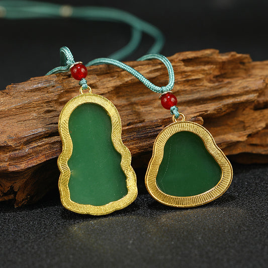 Women's & Men's Inlaid With Jade Buddha Beryl Sweater Pendants