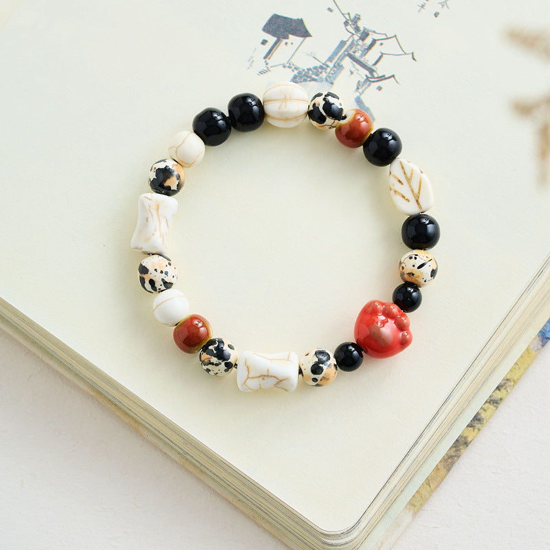 Chinese Natural Stone Porcelain Minimalist Female Bracelets