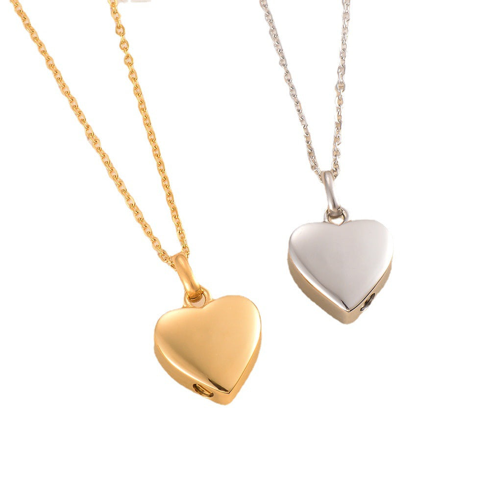 Stainless Steel Classic Heart Openable Titanium Ashes Pendants