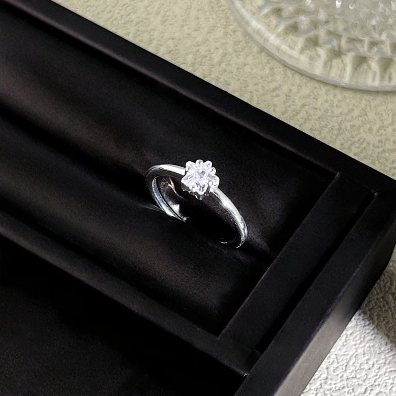 Sweet Style Niche Design Butterfly Flower Female Lace Hollow Out Ring
