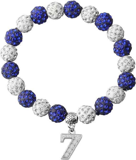 Rhinestone Round Beads Elastic Silk Beaded Metal Bracelet
