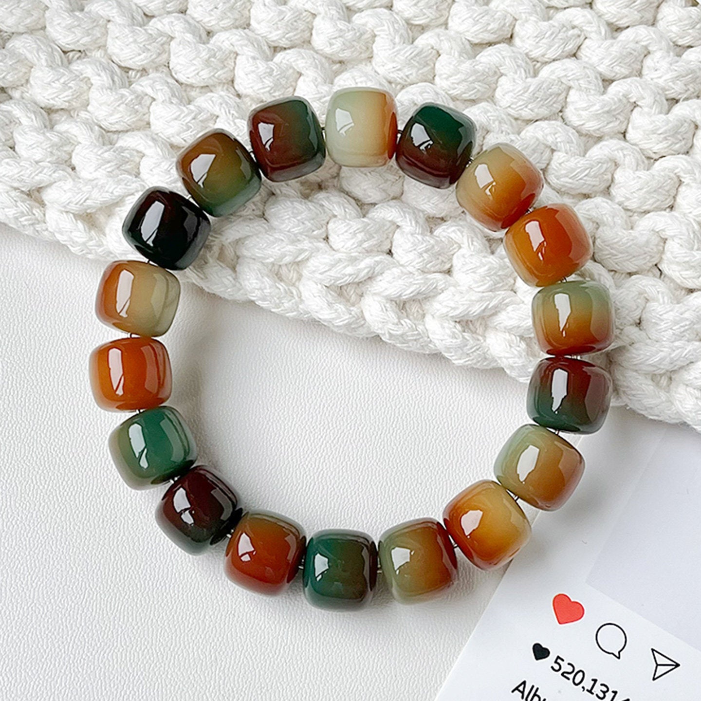 Bodhi Pliable Temperament Hand Toy Seed Barrel Beads Single Circle Bracelet