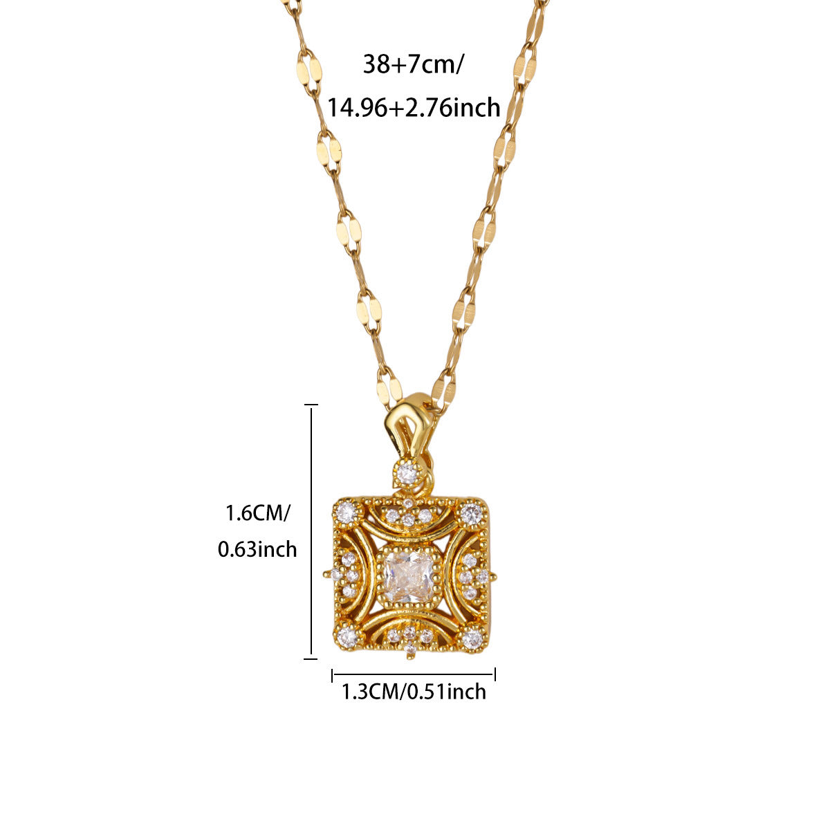 Star Moon Gold-plated Stainless Steel Chain Necklaces