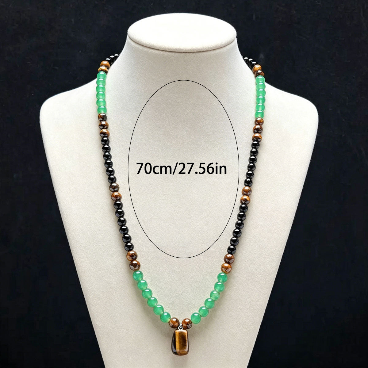 Women's & Men's Tigereye Square Plate Wealth Guard Beaded For Chinese National Pendants