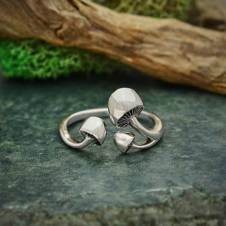 Mushroom Open Female Creative Simple Alloy Ring