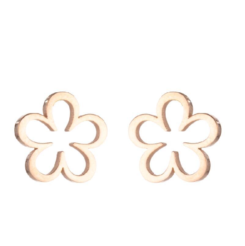 Lotus Ear Bone Hollow Origami Stainless Stud Earrings