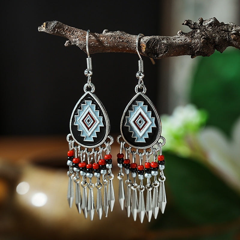 Chinese Style Beaded Personalized Ethnic Bohemian Earrings