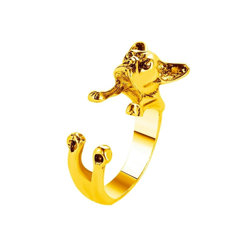 Niche Puppy Female Cute Personality Animal Sausage Ring