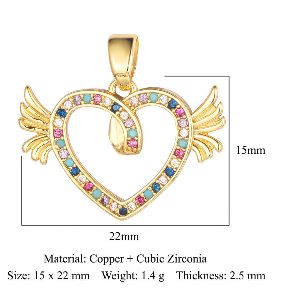 Lock Color Zirconium Jewelry Copper Micro Inlay Oval Pendants