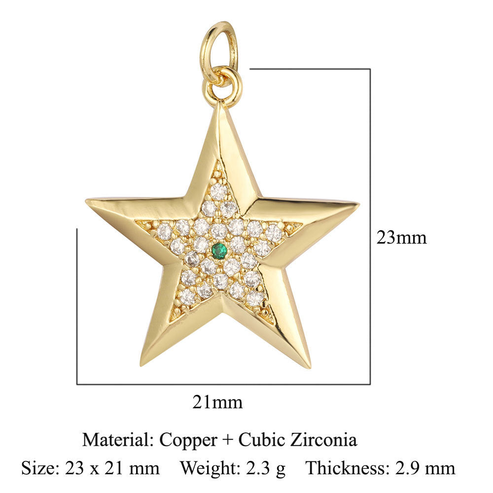 Copper Zircon Ornament Accessories Cross Love Pendants