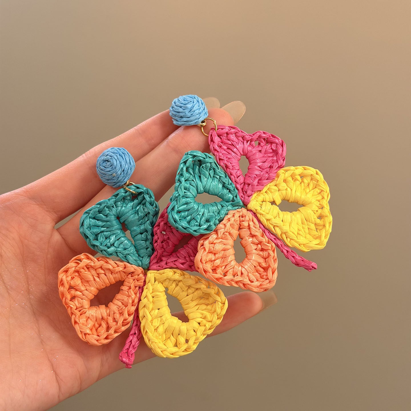 Palette Niche Design Sunflower Flower Female Vacation Style Stud Earrings