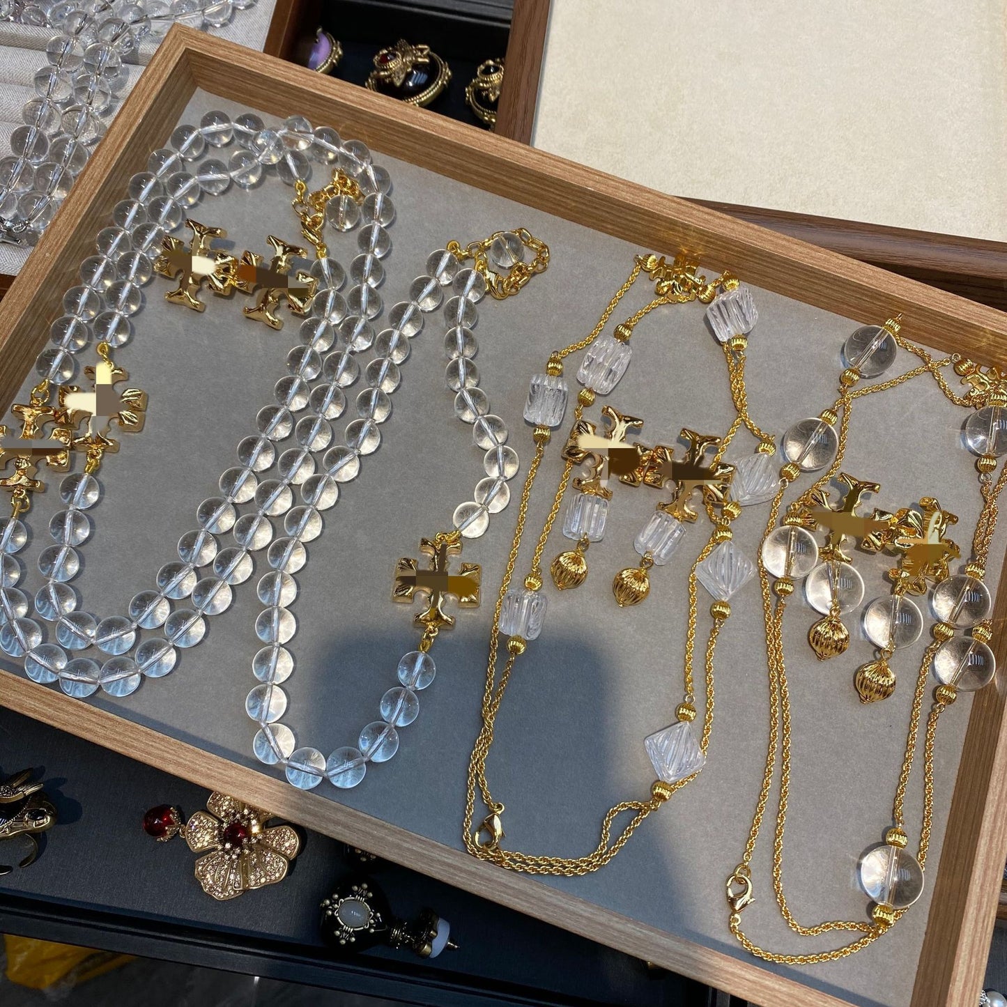 Popular White Crystal Retro Affordable Luxury Earrings