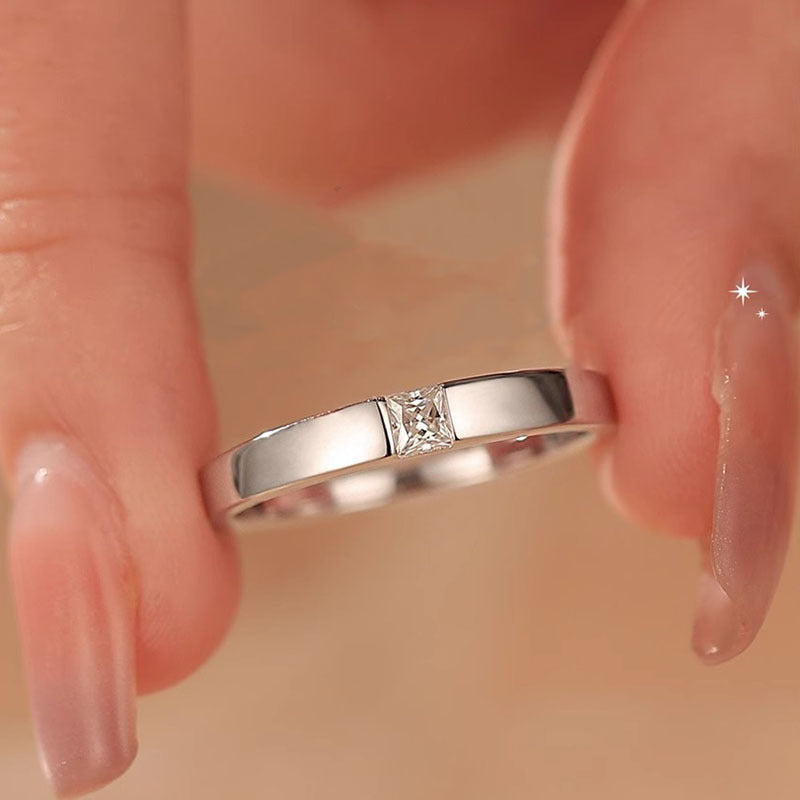 Stackable Moissanite Male Female Couple Pair Loose Mouth One Of Rings