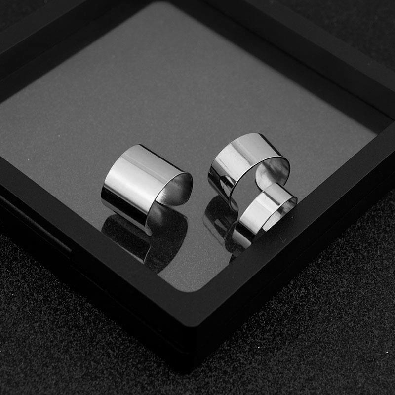 Smooth Opening Stainless Steel Super Wide Disco Boy Ring