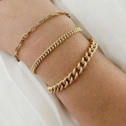 Fashion Elegant Metal Tank Chain Titanium Steel Bracelets