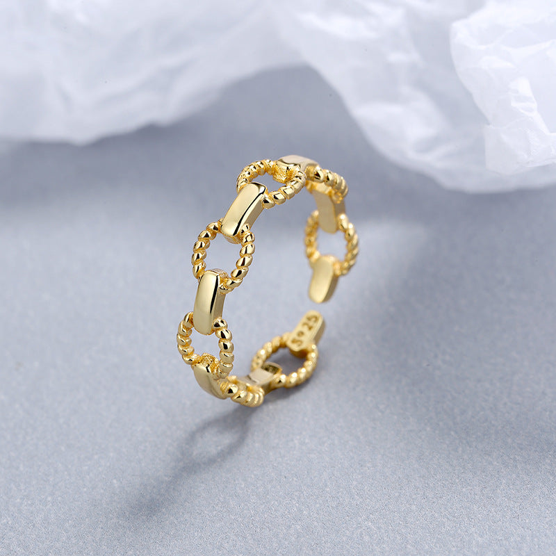 Korean Style Hemp Rope Chain Sterling Sier Rings