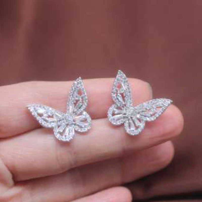 Fashion Zircon Elegant Butterfly Trendy Frosty Rings