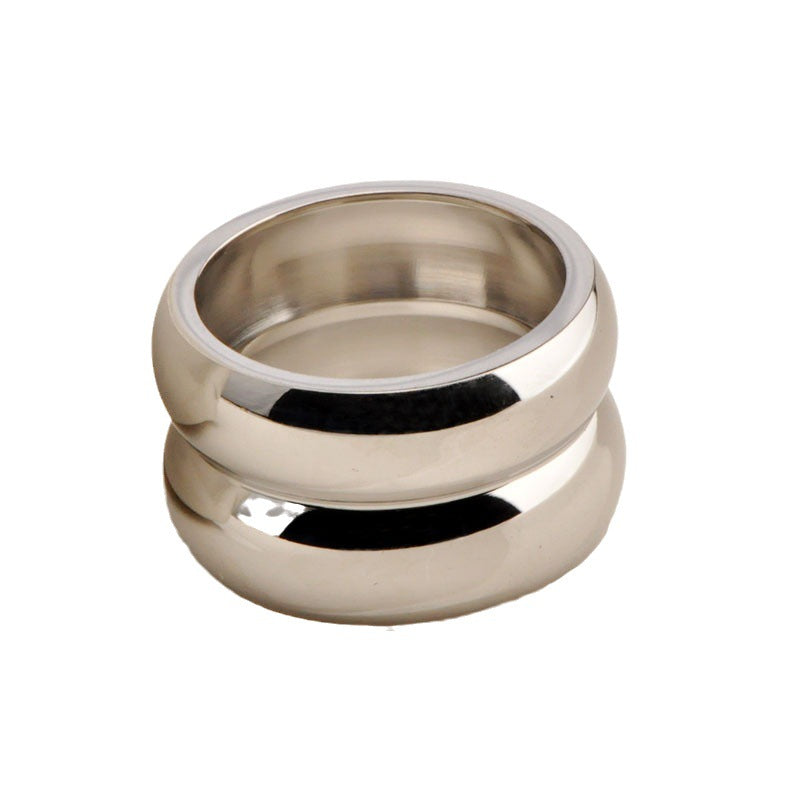 Wide-brimmed Textured Stainless Steel Simple Female Rings