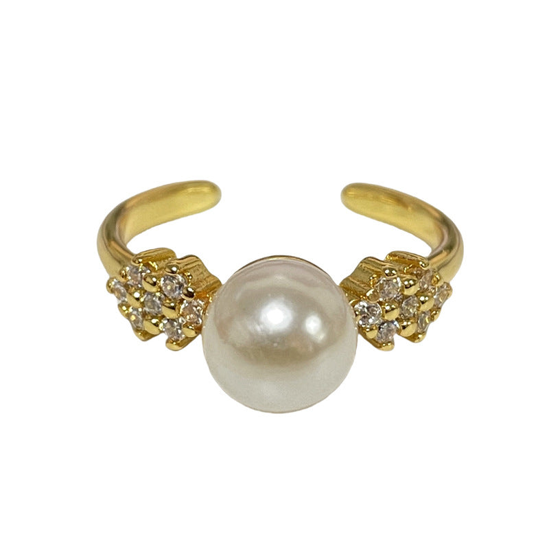 Pear-shaped Zircon Stylish Opening Female Cold Rings