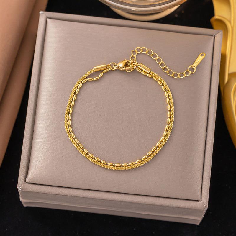 Titanium Steel Female Gold Fashion Light Luxury High Bracelets