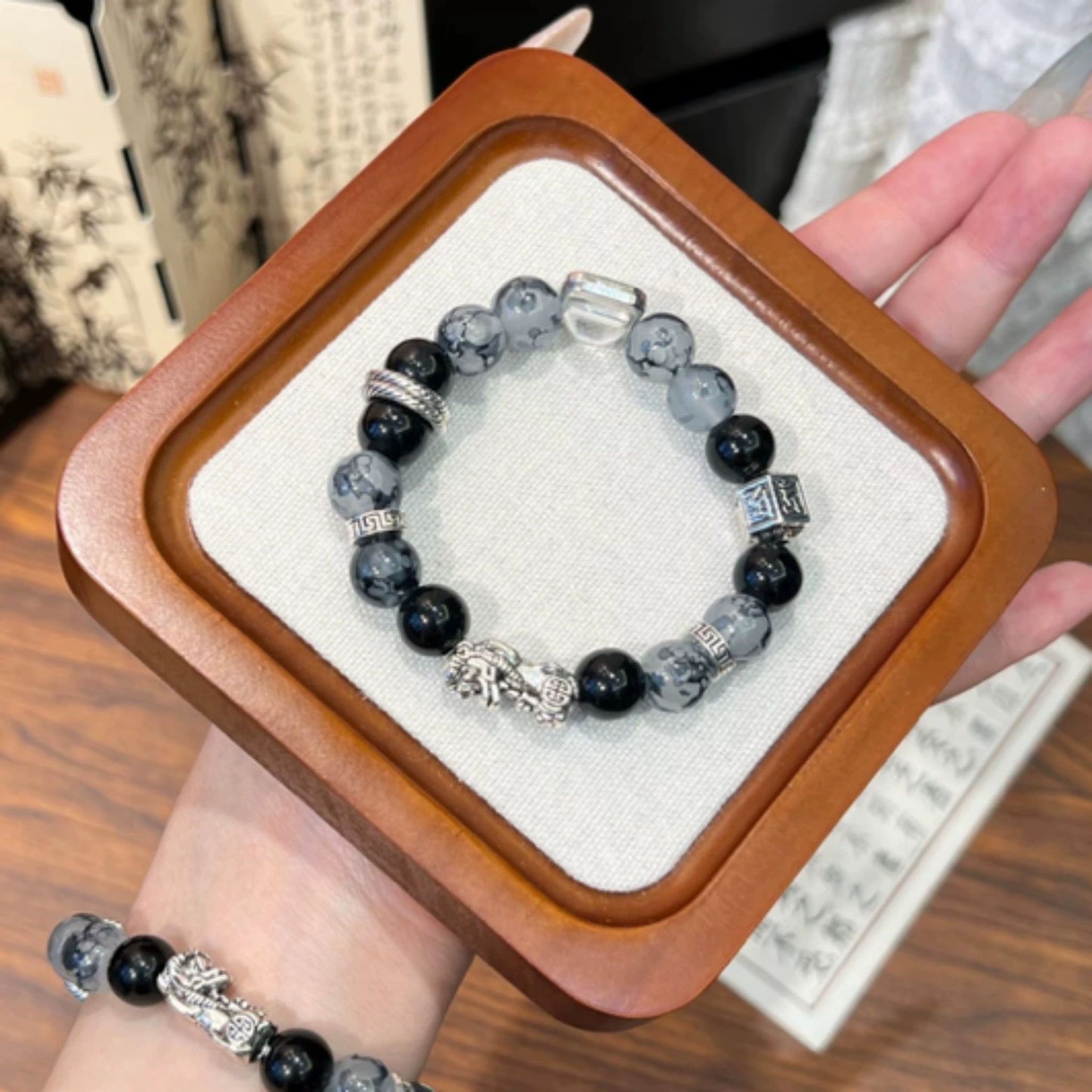 Men's Ink Painting Natural High-grade Couple Gift Father's Bracelets