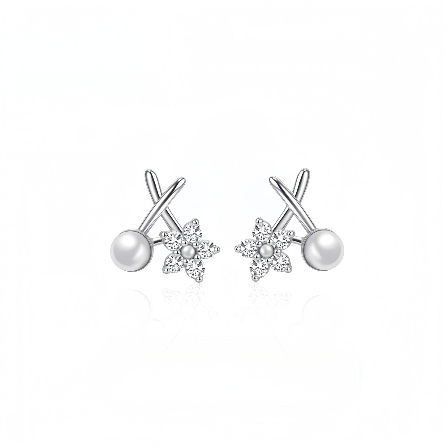 Zircon Little Flower Plated Sweet Simple Affordable Luxury Earrings