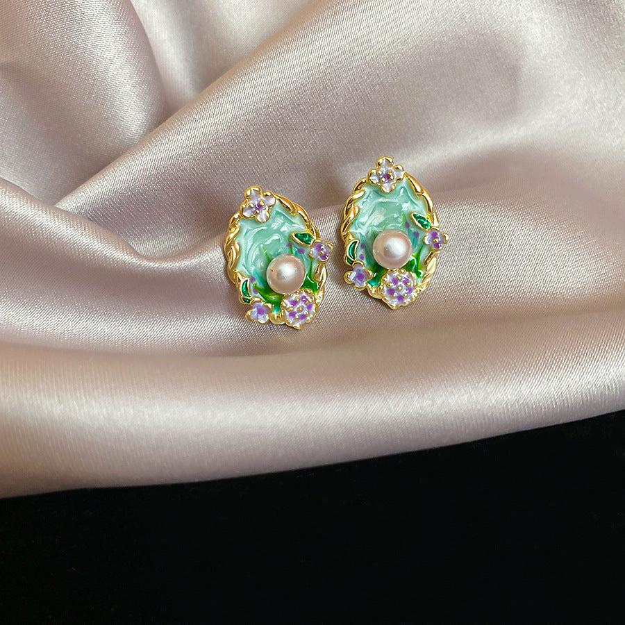 Women's Flower Shell Tassel Light Luxury High-grade Earrings