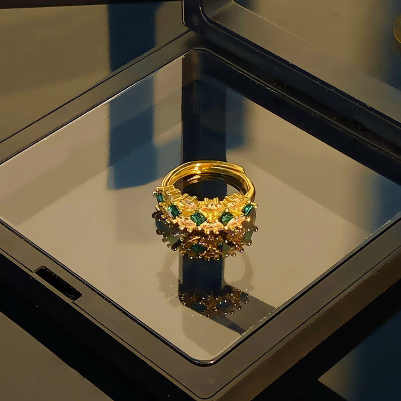 Retro Affordable Luxury Western Region Lace Hollow Out Rings