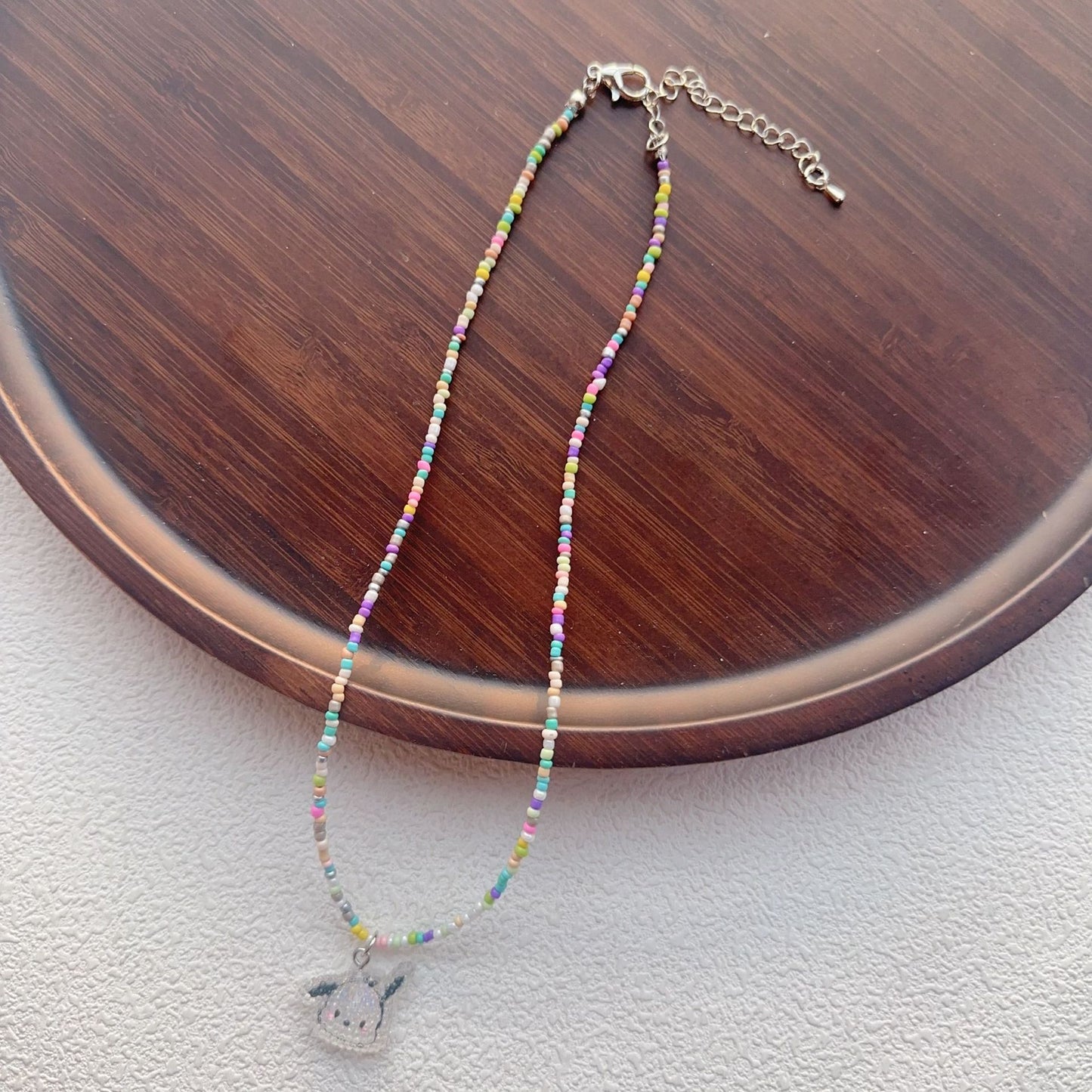 Beaded For Cartoon Cute Bowknot Clavicle Chain Necklace