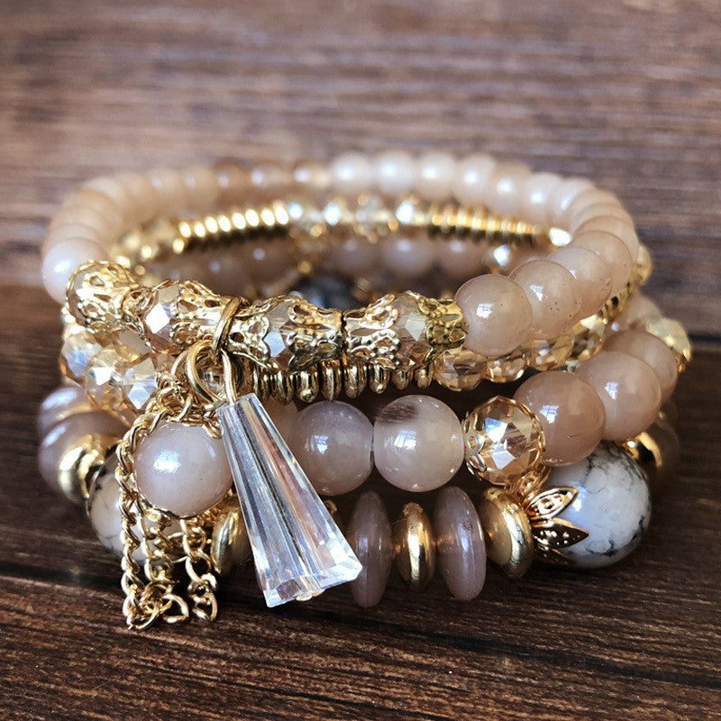 Slouchy Bohemian Style Creative Beaded Crystal Bracelets