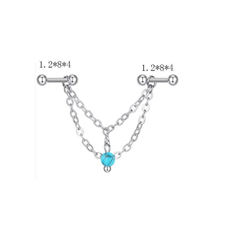 Pole Personality Planet Simple Popular Five-pointed Star Long Brush Holder Earrings